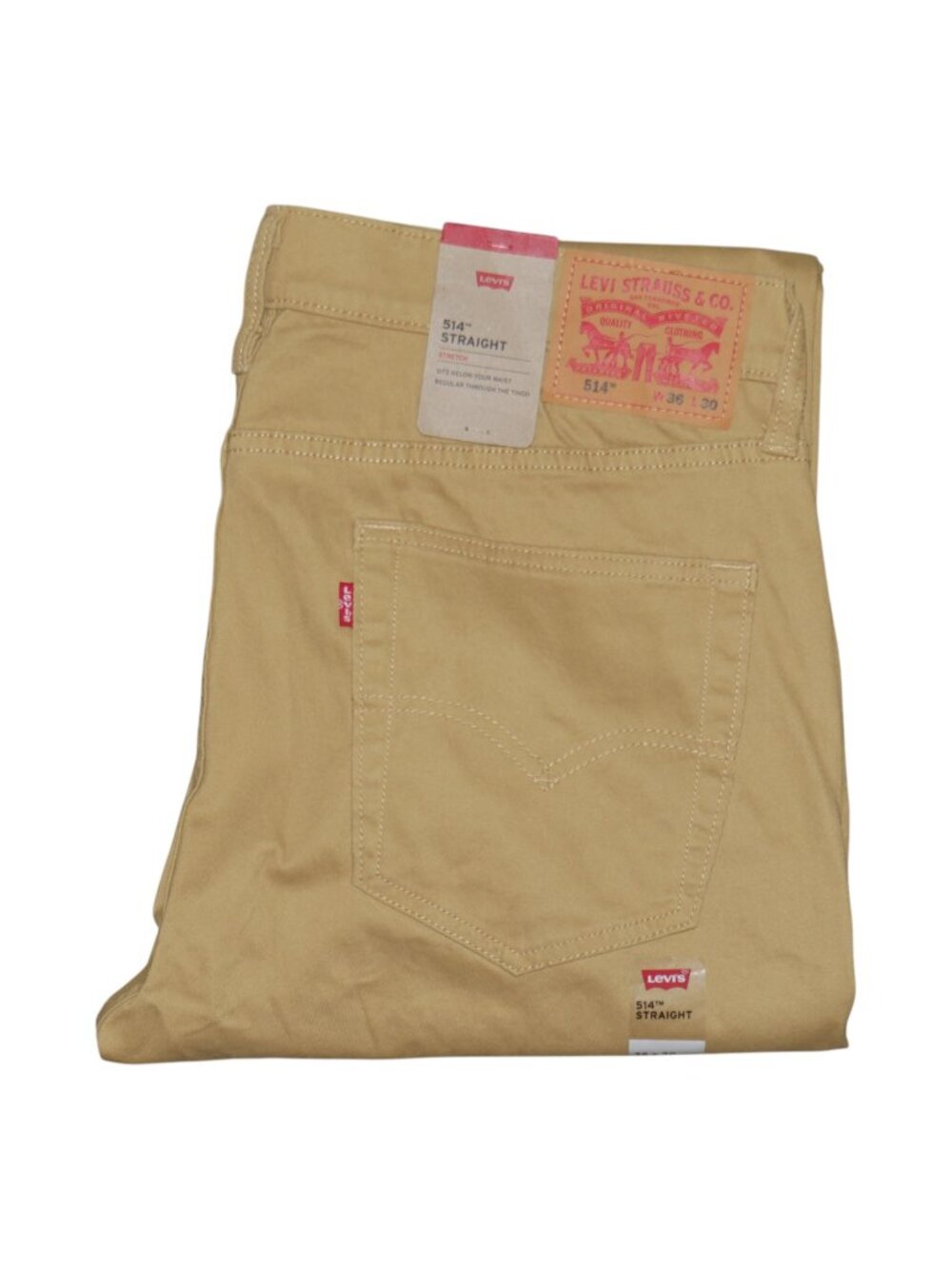 Levi's 514 Mens Twill Jean Pants Size 36x30 Stretch Caraway Cruz Twill Brown NWT
